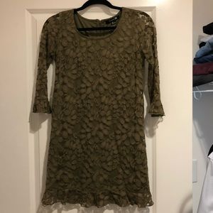 3/4 sleeve embroidered dress